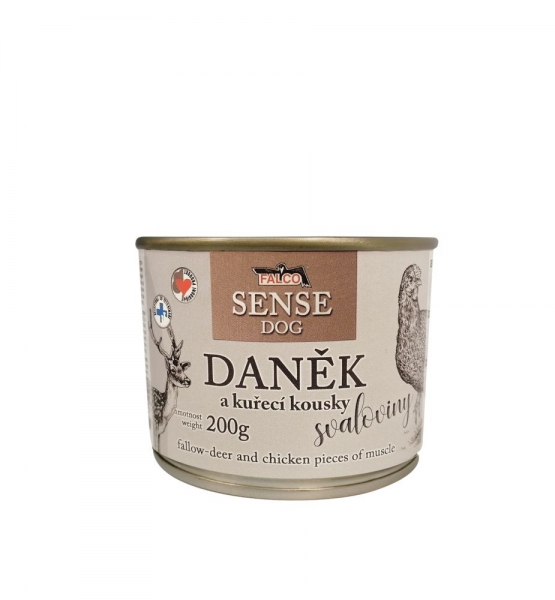 FALCO SENSE DOG daněk a kuřecí kousky svaloviny 200g - BALENÍ 6ks